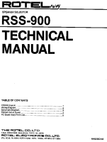 Rotel RSS-900 - Technical manual 